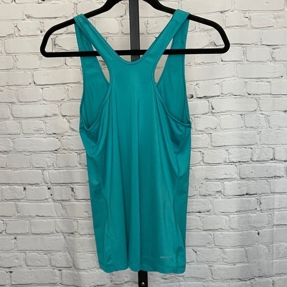 Nike Pro Green Logo Razorback Tank Top - Picture 2 of 4